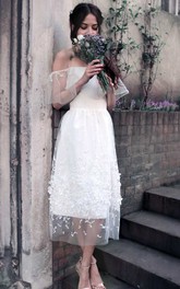 Off-The-Shoulder Tulle Lace Wedding Dress