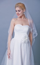 Three Tier Mid Length Veil With Embellished Trim