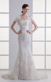 Sweetheart Jackets Bridal Satin Alluring Short-Sleeve Dress