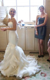 Sweetheart Organza Tulle  Sleeveless Wedding Gown