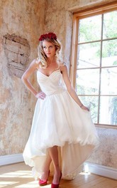 Sweetheart High-low Pick Up Wedding Dress With Beading
