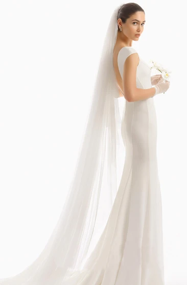 Ivory Soft French lace Veil Wedding Veils Bridal Veil Chapel Veil Mass Veil Y014