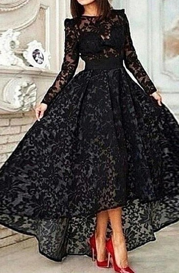 black evening dresses with sleeves