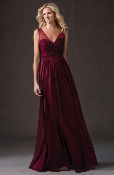 deep red bridesmaids dresses