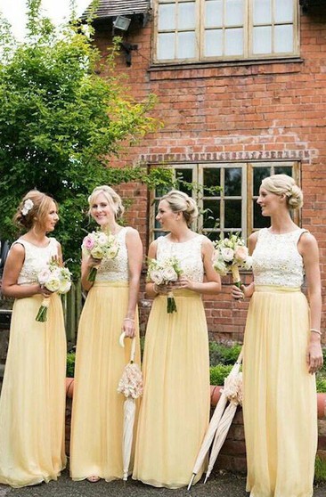 yellow pastel bridesmaid dresses