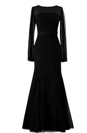 black floor length dress