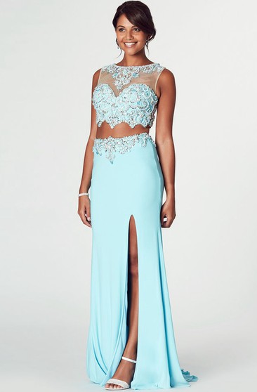 two piece evening dress