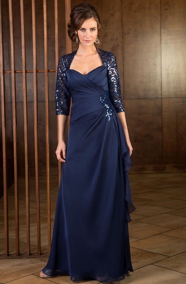 navy blue dresses for mother of the bride