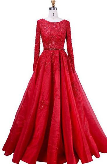 red gown long