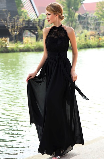 black floor length formal dress