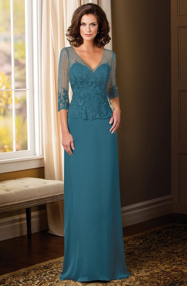 teal formal gown