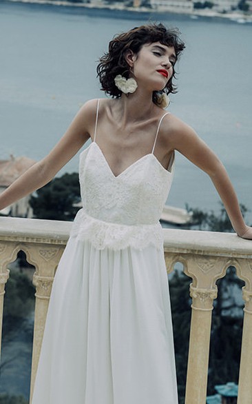 Simple Sheath Chiffon Bateau Half-Sleeve Pleated Wedding Dress - Dress ...