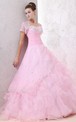 Princess Ruffled Jeweled Top Sweetheart Blushing Ball Gown