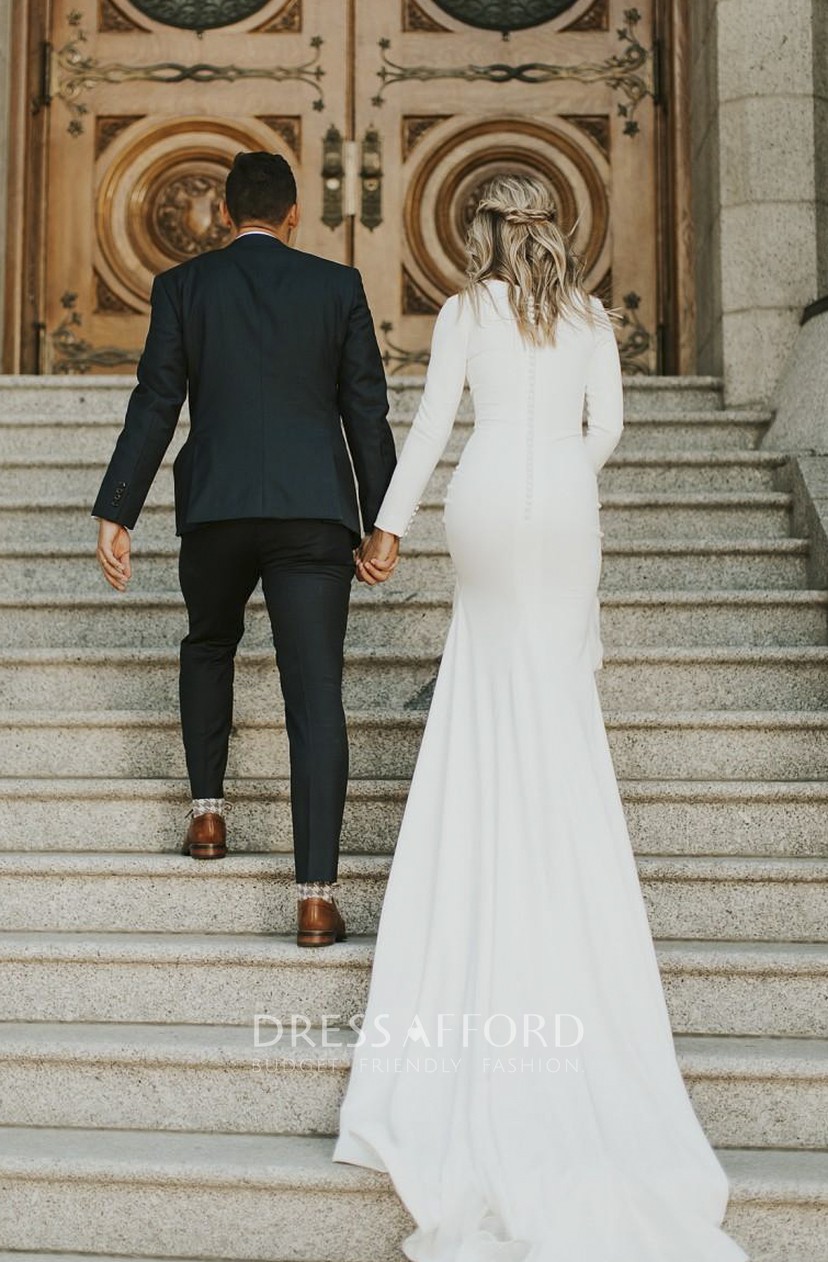 modest satin wedding dresses